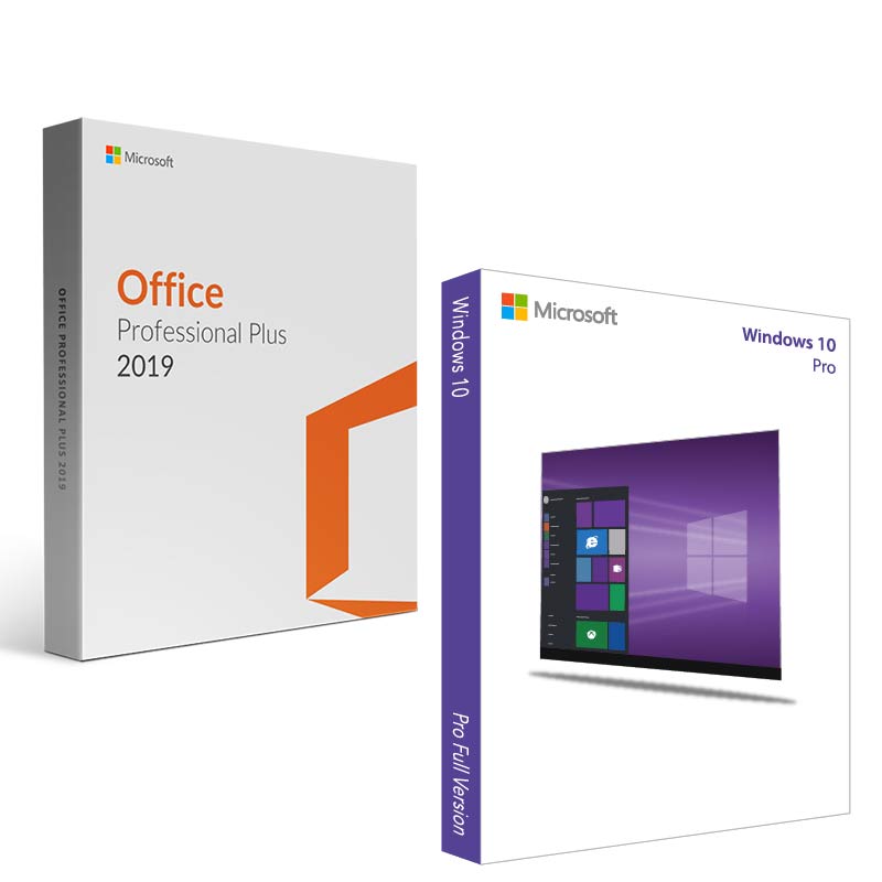 COMBO: Microsoft Office 2019 Professional Plus – Windows 10 Professional –  France