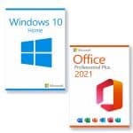 Microsoft Windows 10 Home + Microsoft Office 2021 Professional Licentie voor 3 pc's