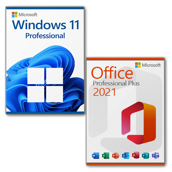 Microsoft Windows 11 Professional + Microsoft Office 2021 Professional Plus Licenza  per 3 PC