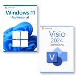Microsoft Windows 11 Professional + Microsoft Visio 2024 Professional Licens för 3 enheter