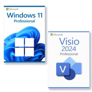Microsoft Windows 11 Professional + Microsoft Visio 2024 Professional Licens för 3 enheter