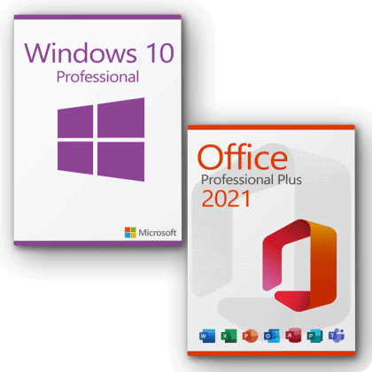 Microsoft Windows 10 Professional + Office 2021 Professional Plus Lizenz für 3 PC