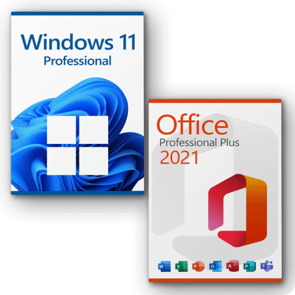 Vorteilspaket Microsoft Windows 11 Professional + Microsoft Office 2021 Professional Plus Lizenz für 3PC
