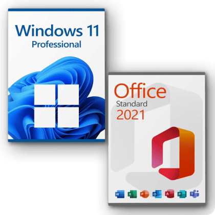 Vorteilspaket Microsoft Windows 11 Professional + Microsoft Office 2021 Standard Lizenz für 3 PC